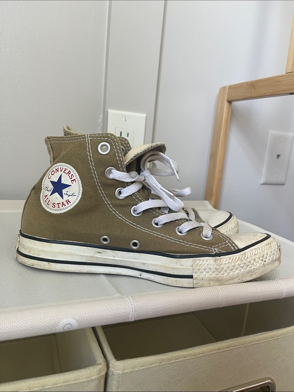 Olive Green Converse High-Top Sneakers